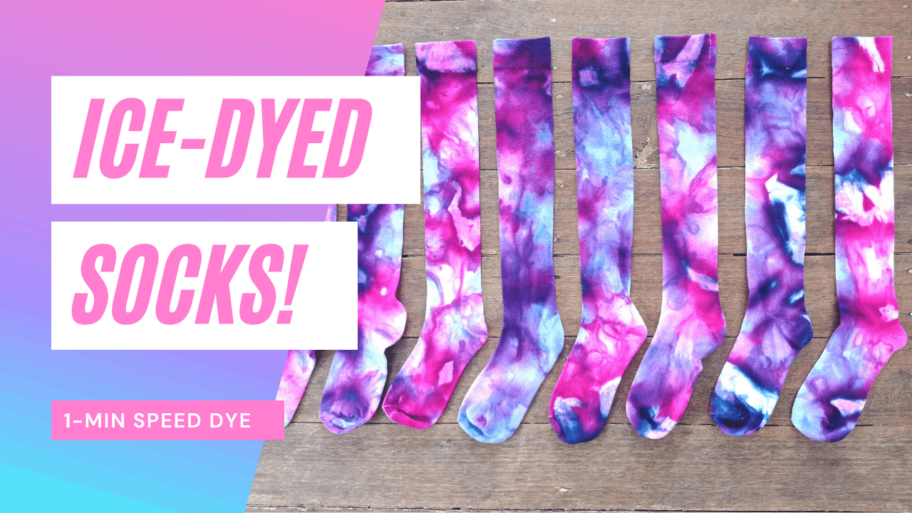 Ice-Dyed Socks! Stunning pink + purple ice-dye technique