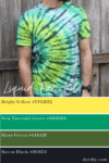 Men's green tie-dye shirt colour palette