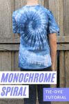 Monochrome tie-dye spiral in blue