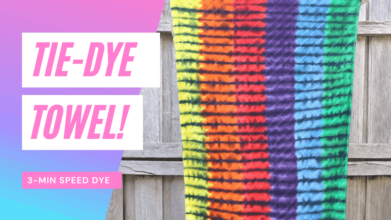 Rainbow Tie-Dye Towel – extra-colourful tie-dye stripes!