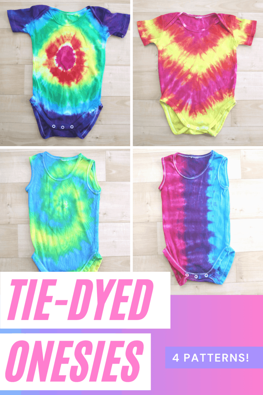 Cute Tie-Dye Onesies - 4 ways! - Dye DIY - How to Tie-Dye