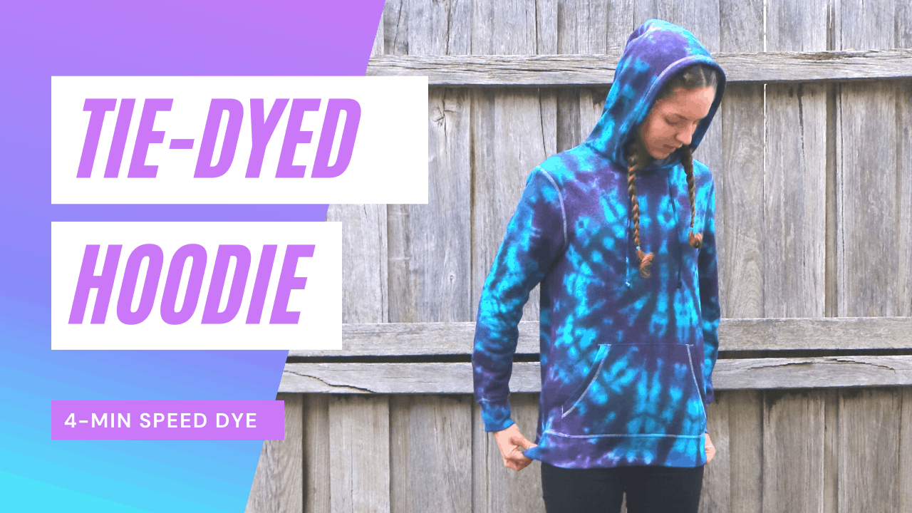 Tie-dye hoodie, blue and purple spiral tie-dye