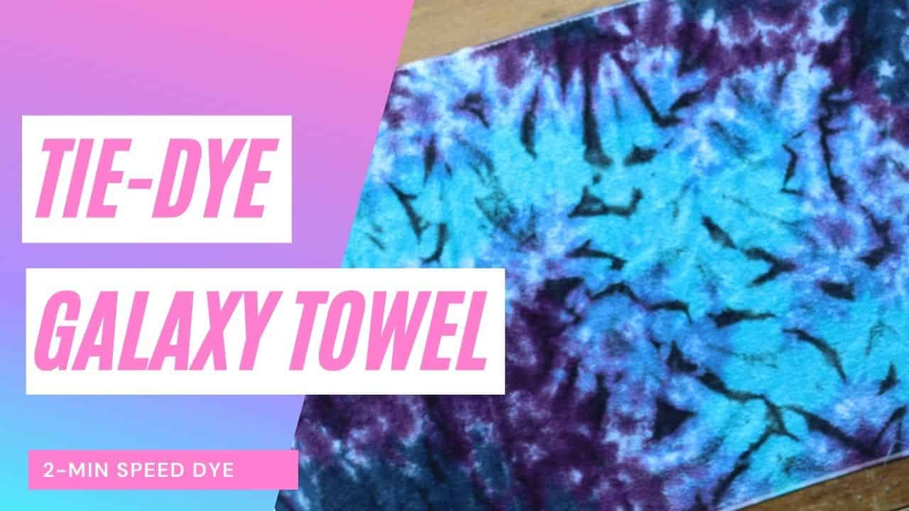 Tie-dye galaxy towel in blues and purples