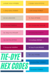 Dharma Procion tie-dye hex codes for digital dye design and recording